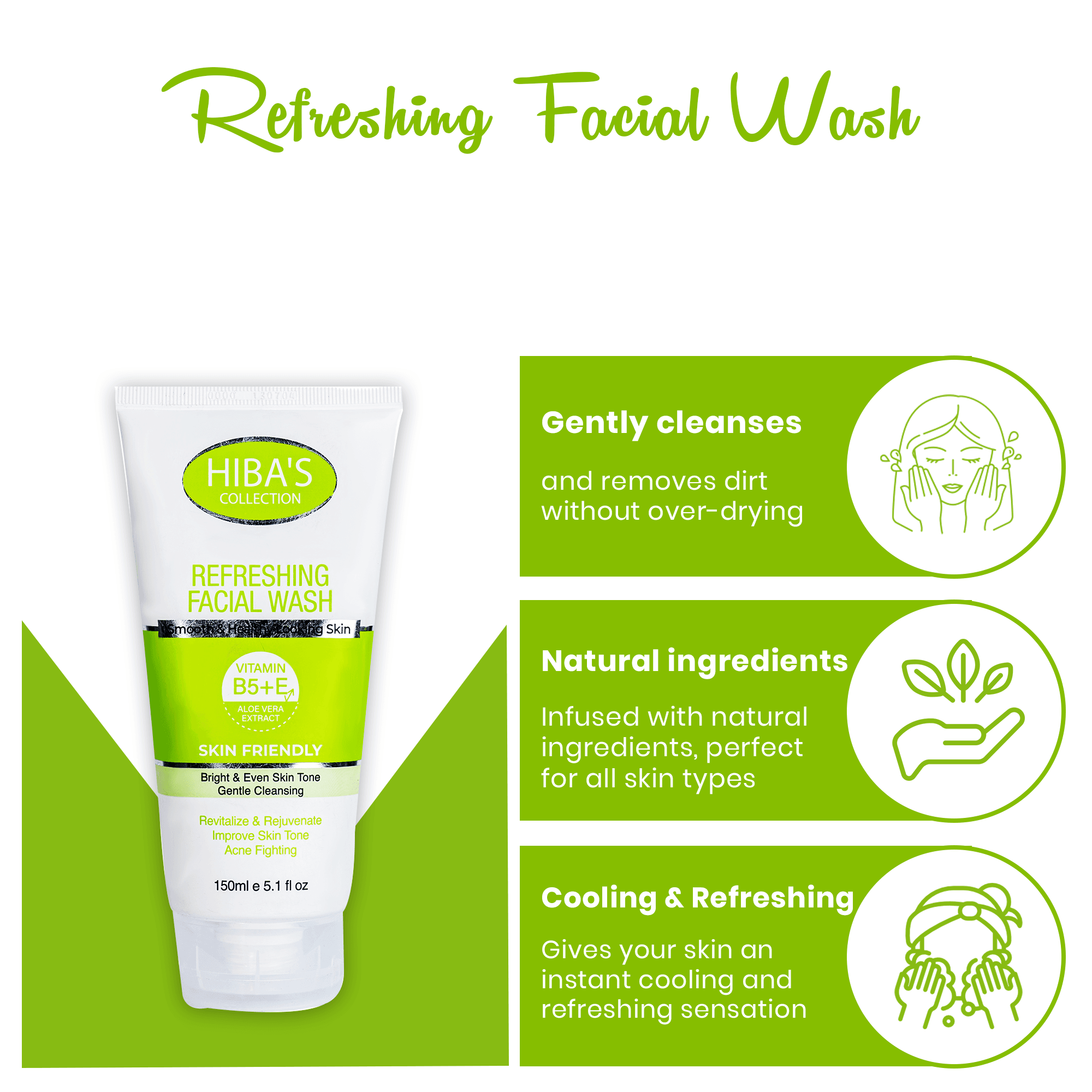 Hiba’s (Refreshing) Facial Wash 150ml - Hiba's Collection